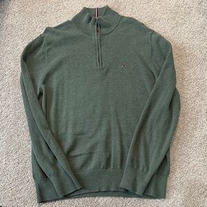 Tommy Hilfiger Men's Olive Zip-Up Sweater